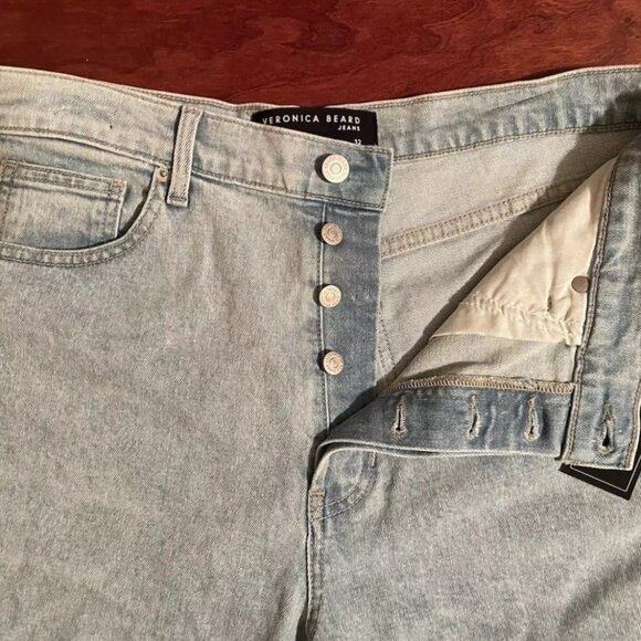 VERONICA BEARD Blake Classic Straight High Rise Jeans Glacier Blue 32 -M… - Picture 6 of 8